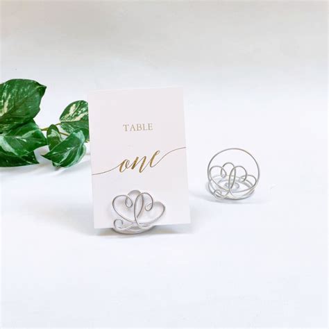 heart place card holders silver.